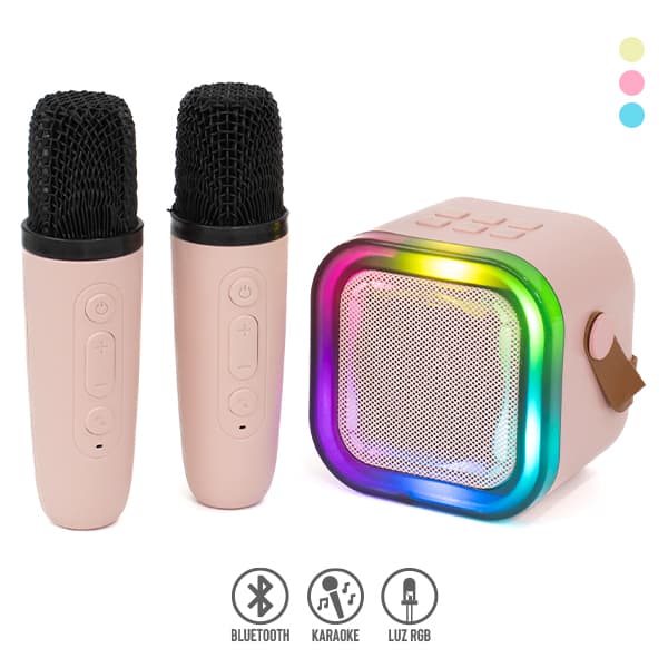 Bocina Karaoke Bluetooth y 2 Micrófonos Inalámbricos