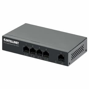 Switch Intellinet PoE+ 5 ptos 30W/pto, 40W, Gigabit